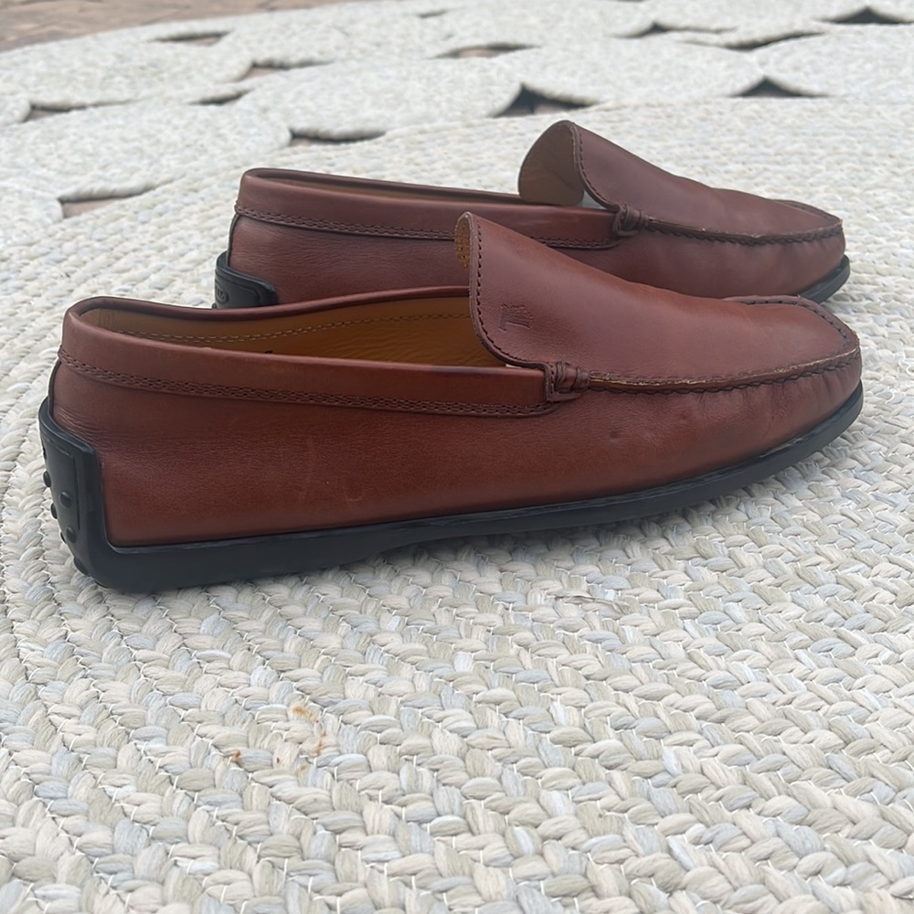Men’s Tod’s Pantofola Gommini chestnut leather loafers shoes 8 (UK7) Womens 10 f